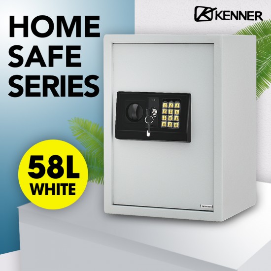 Kenner 50cm 58L White Personal Home Office Electronic Safe Box [KN-50EA-LG]