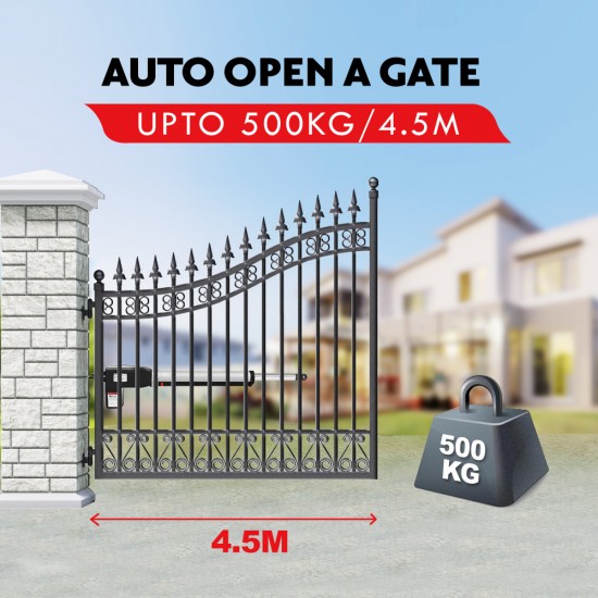 Kenner Single Actuator Automatic Swing Gate Opener with 20w Backup Solar System for Left Gate [KNL01-L-20N7]