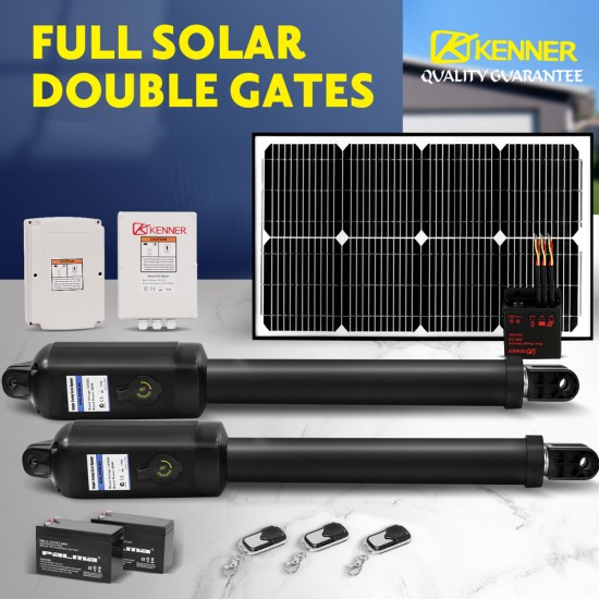 Kenner 20W Full Solar Double Actuator Automatic Swing Gate Opener [KNL200E-02-20N7]