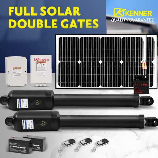 Kenner 40W Full Solar Double Actuator Automatic Swing Gate Opener [KNL200E-02-40N12]