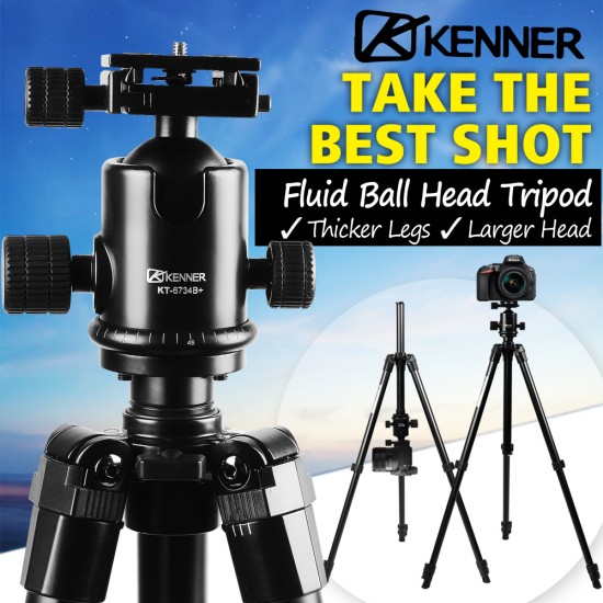 Kenner 1.85m Camera Tripod with Fluid Ball Head [KT-6734B]