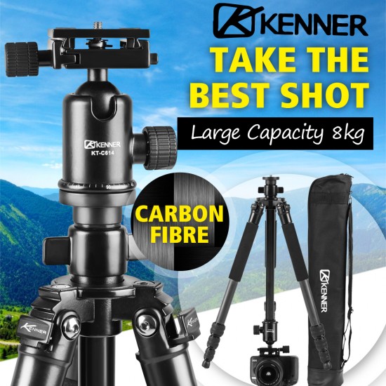 Kenner 1.52m Carbon Fiber Camera Tripod with Ball Head [KT-C614]